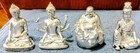 Buddha Figures Lot Of 4 Silver Toned  " Great Shape Buddhist Statue  — photo 1