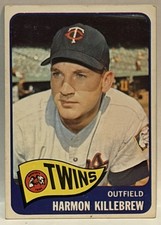 Raw Well Centered Crease Free 1965 Topps # 400 Harmon Killebrew MLB Trading Card