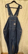 ROUND HOUSE Men  s Blue Denim Bib/Carpenter Overalls. Mens Size 60/30.