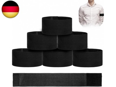Psyqtsuary 5 X 35cm 10 Stück Trauerflor Armbinde Schwarz, Elastisches 