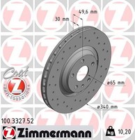 2X Zimmermann Bremsscheibe Sport Z 100.3327.52 FüR Audi TT 1LK 1LM 1LN 8J9 8J3