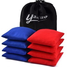 yaaduo Set of 8 Regulation Cornhole Bags Double Sided, Weather Red/Blue