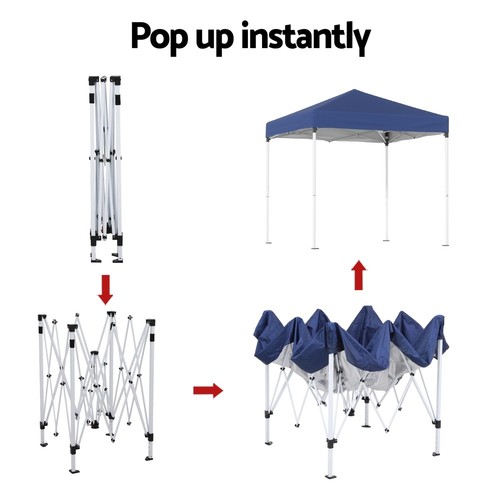 Instahut Gazebo Outdoor Patio Garden Marquee Shade Pop Up Portable 2x2m Blue - Picture 6 of 8