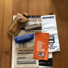 Lot Of 7 HOHNER BLUES HARP HARMONICA C Books An Cases Made in Germany and USA