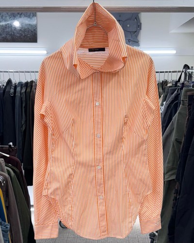 Alexander McQueen, Camicia donna vintage 1995 SS Alexander McQueen collo grande a righe taglia 40