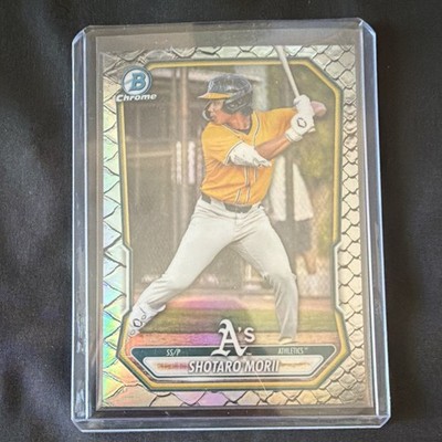 Topps 2025 Bowman Chrome Prospects Shotaro Morii Snake Skin Refractor #BCP-48