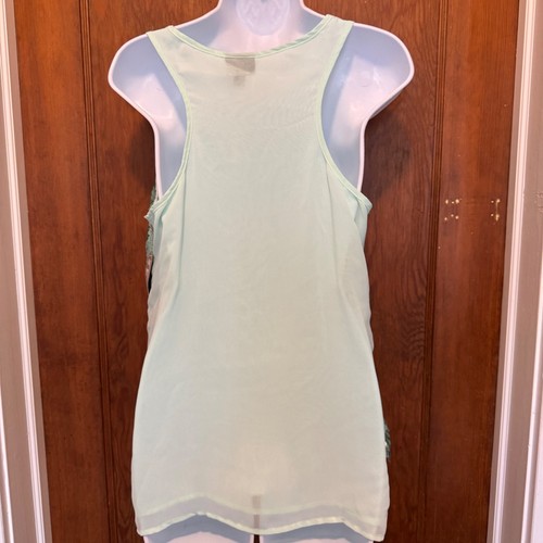 Canotta Mossimo nuova con etichette verde acqua foderata con paillettes festa vacanza fondo di magazzino media Y2K - Foto 8 di 9