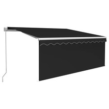 Manual Retractable Awning Outdoor Awning with Blind and LED Awning vidaXL