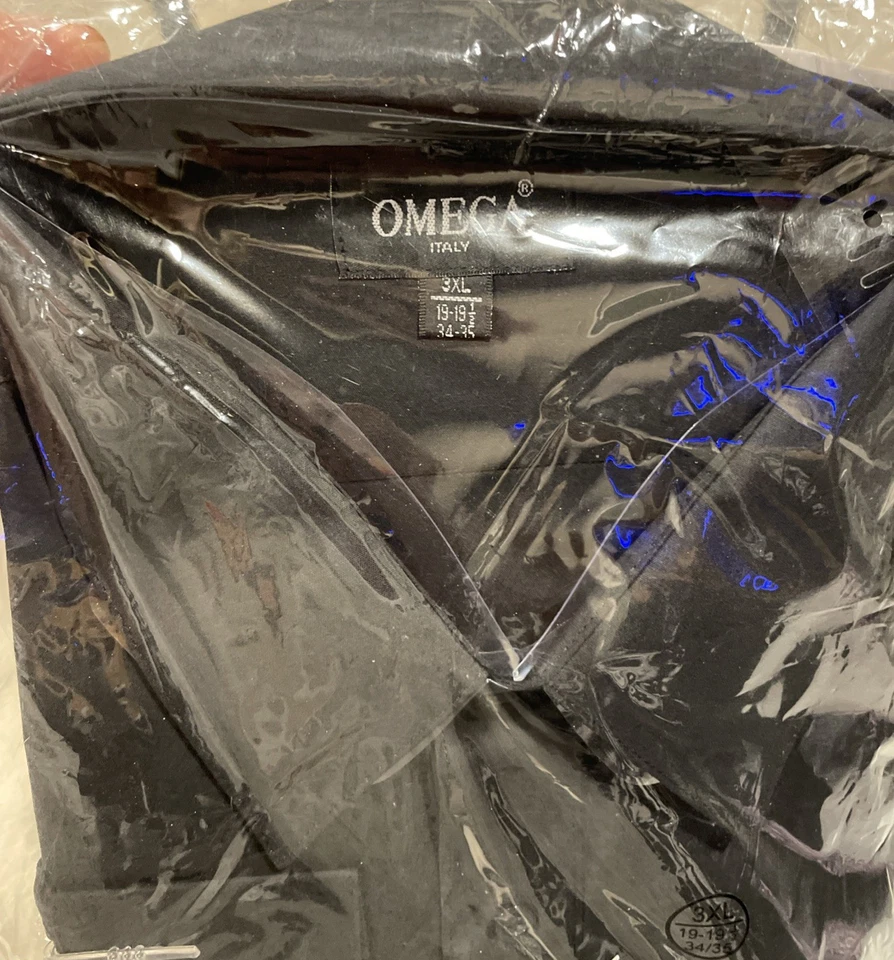 Camisa de vestir Omega Italia para hombre 3XL 19-191/2, 34-35 manga larga nueva con etiquetas bolsa sellada153145 Foto 3 de 4