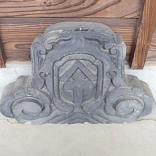 Kawara 20 in Roof Tile Large Meiji Era Antique Japanese Onigawara Family Crest