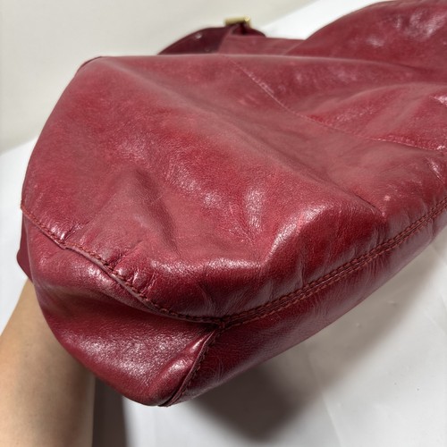 VTG HOBO Internationa Shoulder Bag Soft Distressed Leather Purse Handbag Red Y2K - Picture 23 of 24