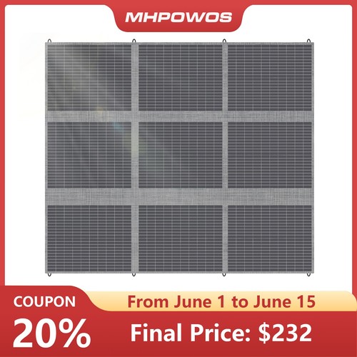 MHPOWOS 400W Watt Solar Panel Blanket Portable Folding for Power Station Camping