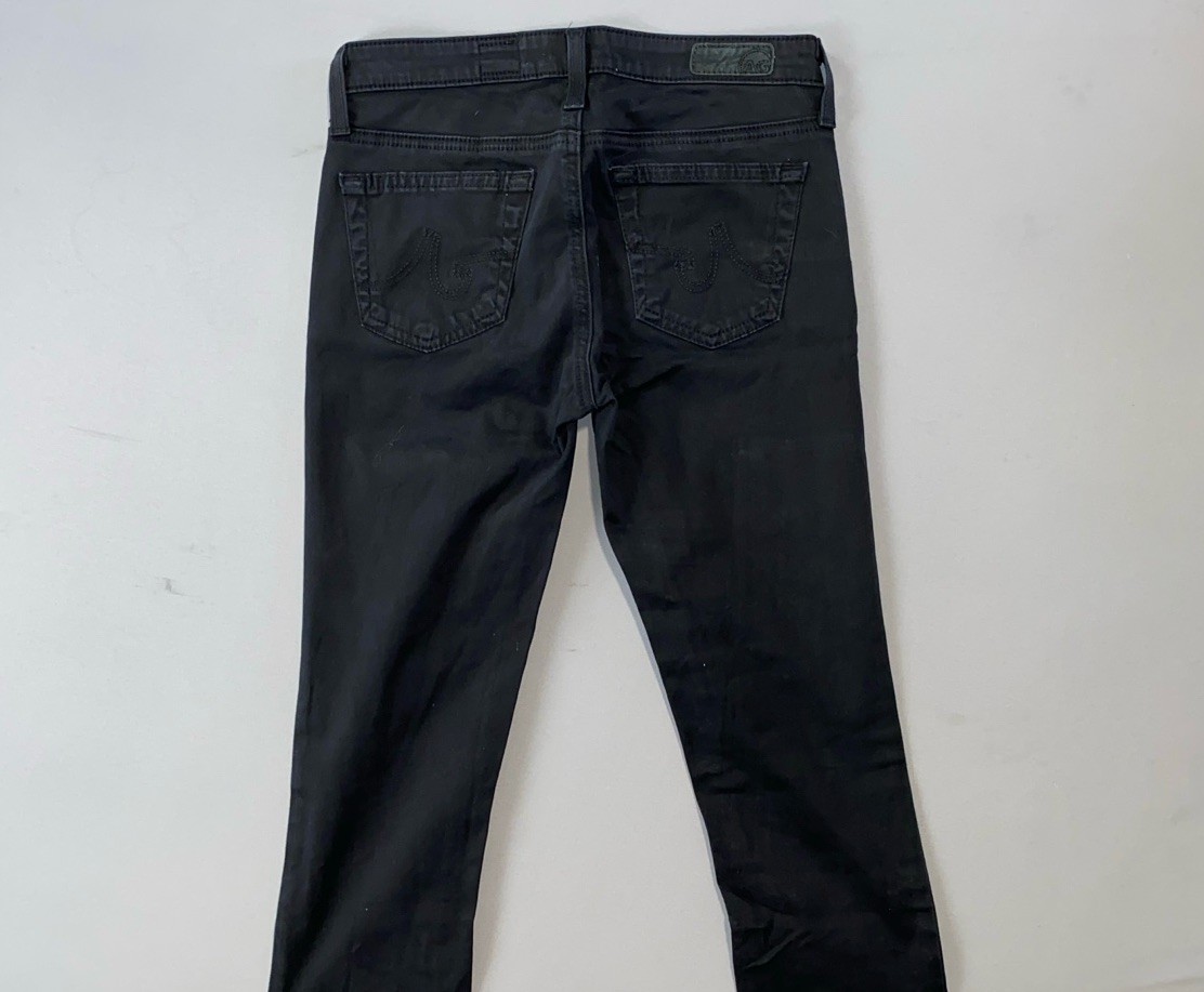 AG 'The Stilt' Cigarette Sateen Jean Style Pants. Washed Black, Women's 24R. GUC thumbnail 8