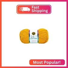 Lion Brand Yarn Lightweight 24/7 Cotton Yarn for Knitting, Crocheting, and Craft