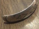 Vintage Native American Chrysoberyl Cat's Eye Stamped Sterling Cuff Bracelet — photo 8