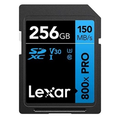 Lexar High-Performance 800x PRO 256GB SDHC /SDXC UHS-I Card BLUE Series speeds