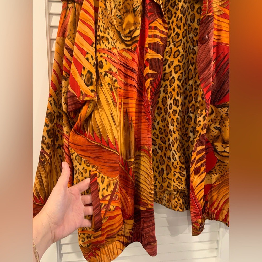 Vintage Reversible light jacket button down anima… - image 3