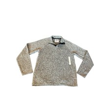 Sonoma Goods for Life Mens Gray Quarter Snap Fleece Pullover Sweater Large