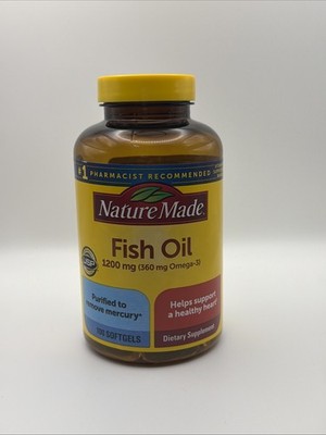 Nature Made Fish Oil 1200mg Omega 3 Supplement for Heart Health 100ct Softgels