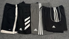 Under Armour Boys Shorts Lot Youth Medium Blue Black HeatGear Athletic 4Pc