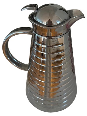 Vulcano Isolierkanne Thermoskanne Silber Edelstahl 1 Liter Kanne