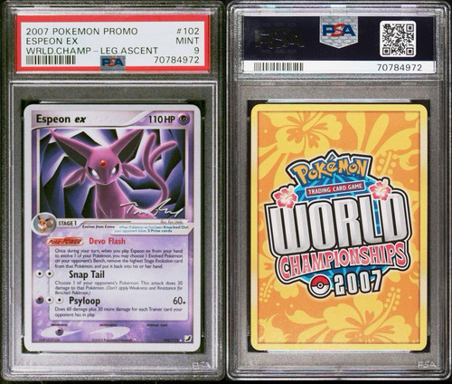 2007 Espeon ex 102/115 Pokemon World Championships Legendary Ascent PSA 9 MINT - Bild 3 von 3