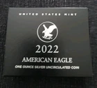 2022-W UNC American Silver Eagle Dollar Box & COA US Mint OGP 22EG