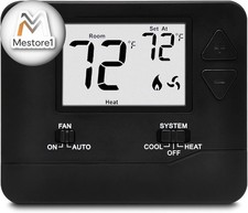 Non-Programmable Digital Thermostat for Home, up to 1 Heat/1 Cool with Large LCD