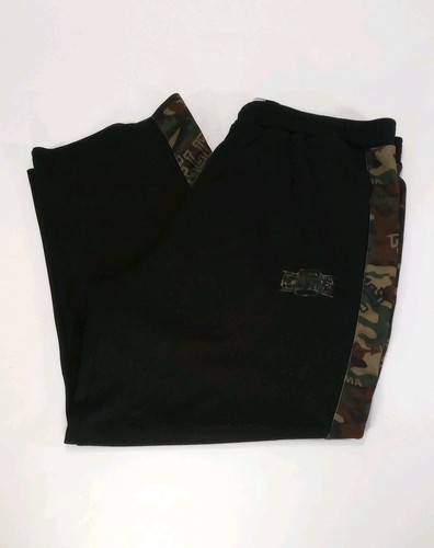 MMA Elite Vintage Camo Wide Leg Sweatpants Men’s 2XL Black Kick Boxing Workout - Picture 2 of 6