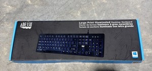 Large Print Keyboard Illuminated Backlit USB Wired Low Profile Quiet PC Desktop