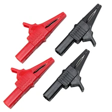 Two pairs Black/Red large crocodile clips Safety alligator clip 27262 USA Ship