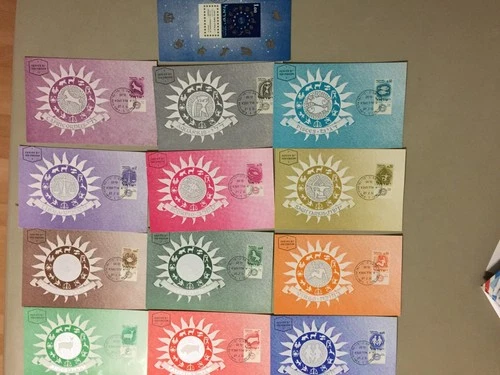 Set of thirteen SCORPION Israel maxi cards