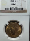 1915 - US Gold $10 Indian Eagle - NGC MS62 - No Reserve - True Auction