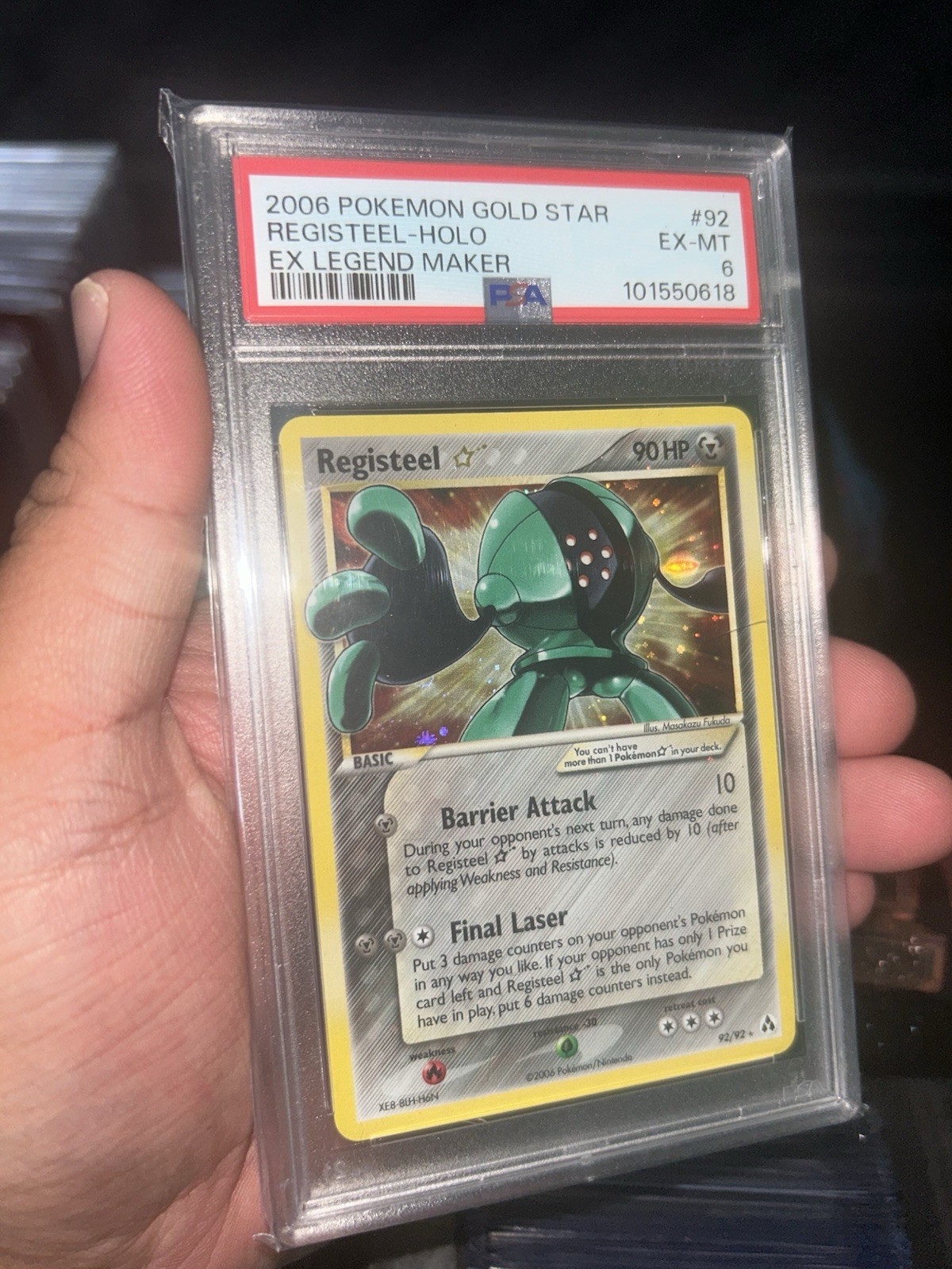 2006 Pokemon Legend Maker Gold Star Registeel - Holo Psa 6