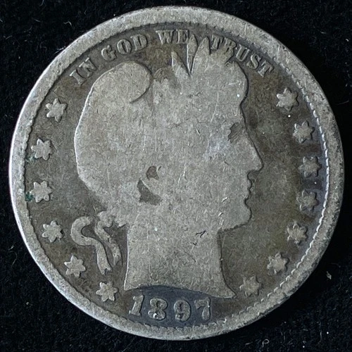 1897 Barber Quarter, Good Condition, Free US Shipping!
