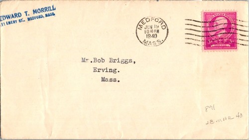 Medford Massachusetts to Erving Massachusetts- June 19 1940