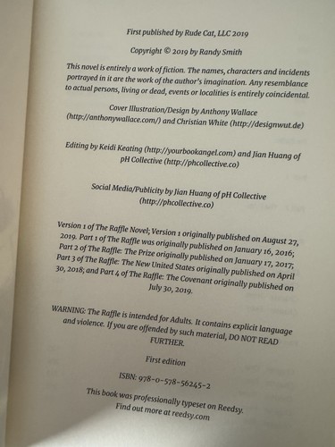 Raffle: The Complete Novel Parts 1-4 by Randy Smith (2019, Trade Paperback) - Bild 3 von 4