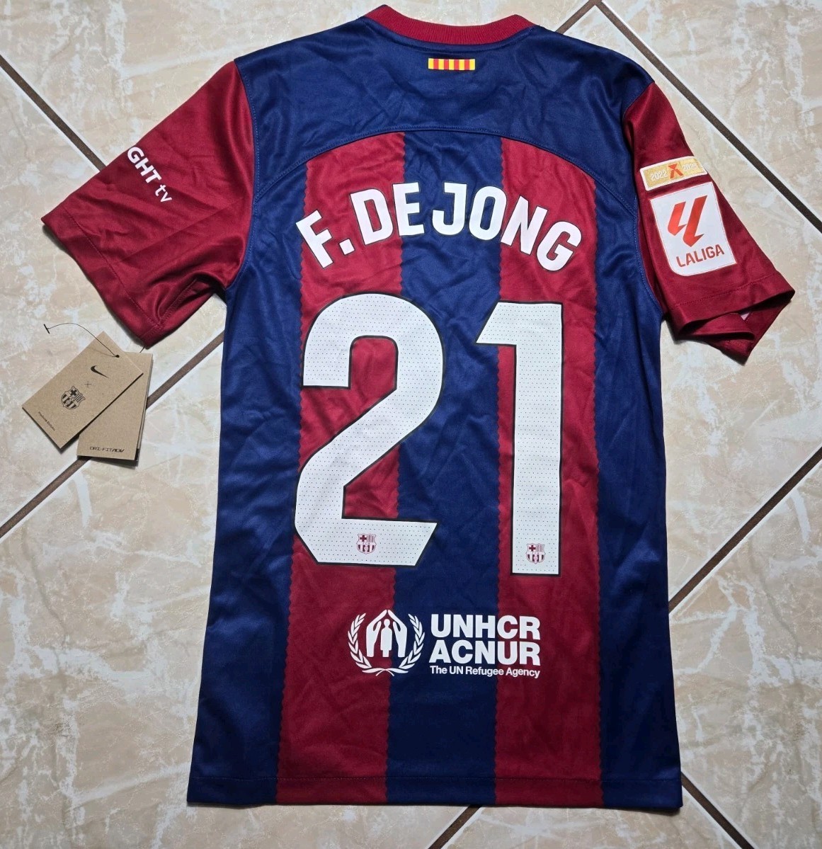 NWT Nike 2023/24 Frenkie de Jong #21 FC Barcelona Soccer Jersey