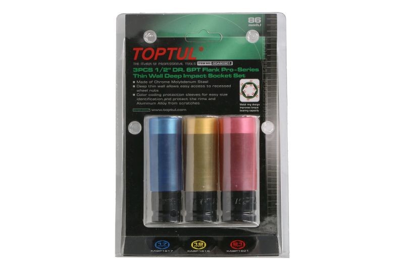 Für TOPTUL GDAS0301 Sockets set 1/2"" impact for alloy wheel rims / for wheels G