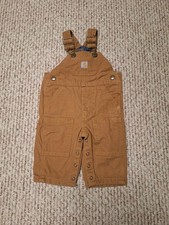 Carhartt Bib Overalls Baby 3M Brown Duck Canvas Flannel Lined