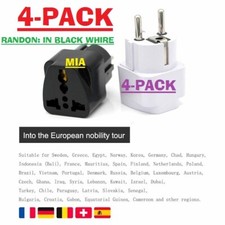 4-PK Germany Universal Travel Adapter Charger Converter Power Plug Socket Schuko