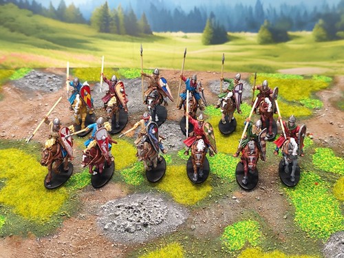28 mm Antiguo DPS pintado Edad Oscura a Caballería Normanda Cruzada Medieval 12 HW298 - Imagen 7 de 14