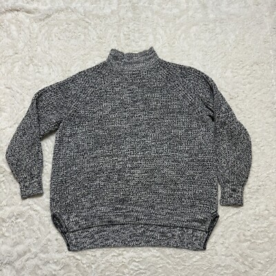 URBAN OUTFITTERS BDG Black Grey Cowl Neck Chunky Knit