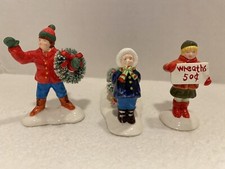 Dept 56 Snow Village Wreaths For Sale 5408-9, 3 piece set, READ EUC NO BOX