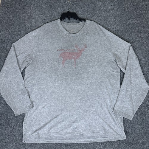 Under Armour Shirt Mens 3XL Grey HeatGear Long Sleeve Buck Deer Hunt