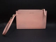 Anne Kelin Pink Wristlet Zipper Gold Hardware 