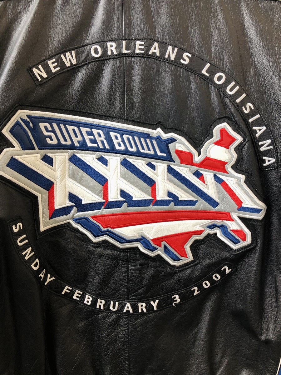 スーパーボウルXXVIIIジャケット　M Tom Brady NFL First Super Bowl XXXVI Leather Jacket Sze XL