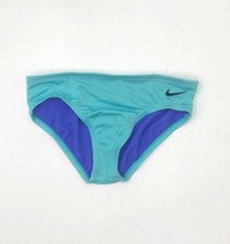  60 Nike Kid's Girl's Blue Solid Logo Stitching Bikini Bottom Swimwear Size M