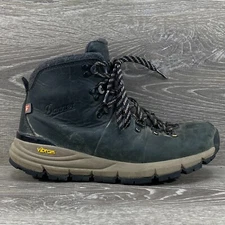 Danner Dry Weatherized Mountain 600 Jet Black Leather Taupe Boots Women's 7.5