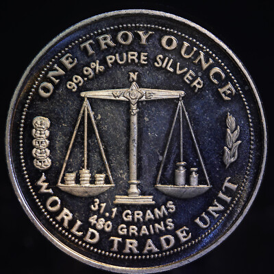 1986 World Trade Unit FCCB Argento 1oz 999 FINE FURE Silver bar